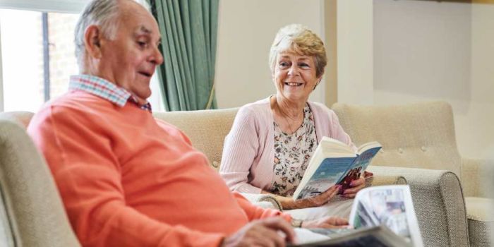 senior couple chatting