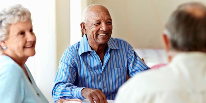 older people having a chat