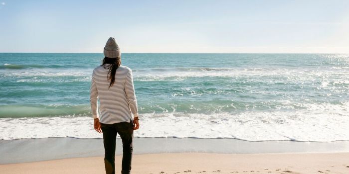 person looking out at the sea