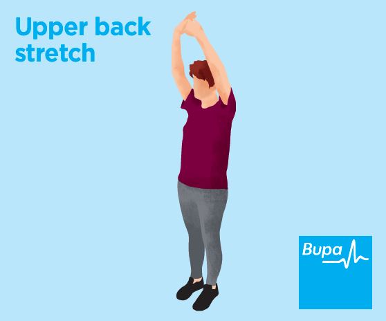 Illustration of an upper back stretch