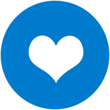 Large heart white and blue icon