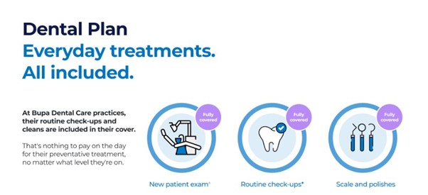 dental plan infographic - everyday treatments included